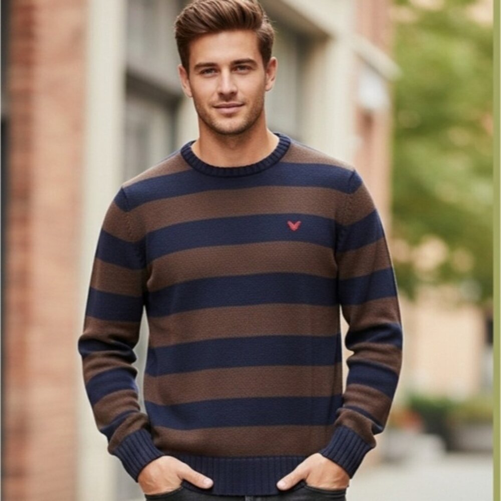 AEO Vintage Fit Wool Blend Striped Sweater
